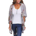 Bohemia Flower Print Summer Beach Women's Cardigan Loose Chiffon Coat - SunLify