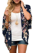 Bohemia Flower Print Summer Beach Women's Cardigan Loose Chiffon Coat - SunLify