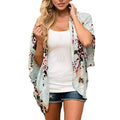 Bohemia Flower Print Summer Beach Women's Cardigan Loose Chiffon Coat - SunLify