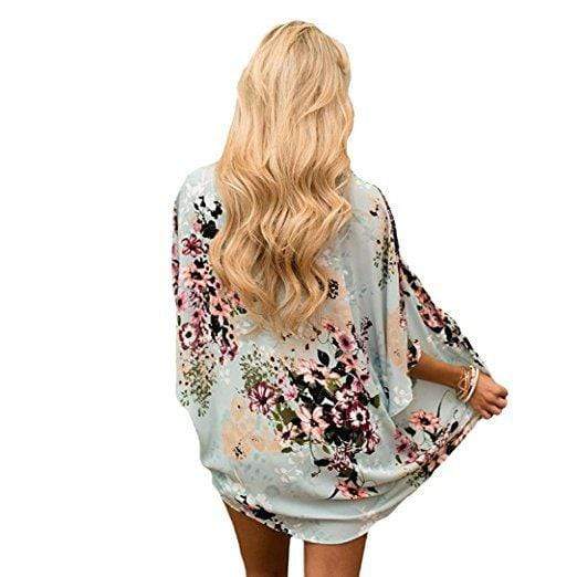 Bohemia Flower Print Summer Beach Women's Cardigan Loose Chiffon Coat - SunLify