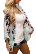 Bohemia Flower Print Summer Beach Women's Cardigan Loose Chiffon Coat - SunLify