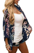 Bohemia Flower Print Summer Beach Women's Cardigan Loose Chiffon Coat - SunLify