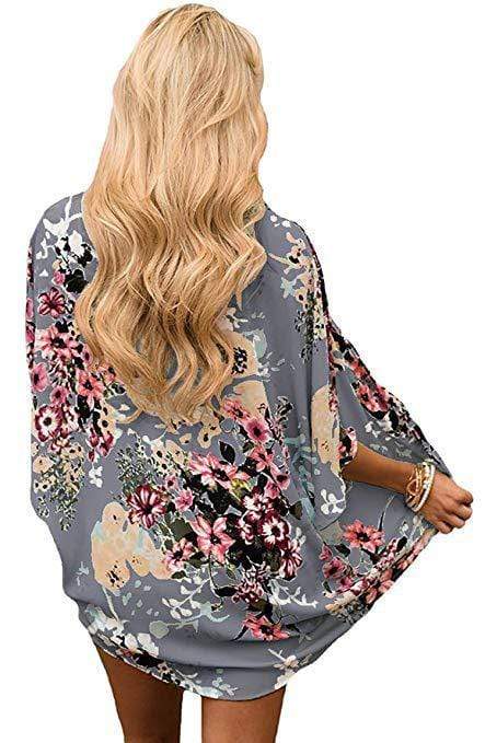 Bohemia Flower Print Summer Beach Women's Cardigan Loose Chiffon Coat - SunLify