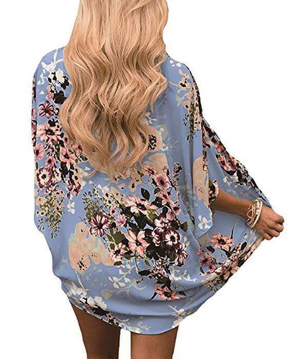 Bohemia Flower Print Summer Beach Women's Cardigan Loose Chiffon Coat - SunLify