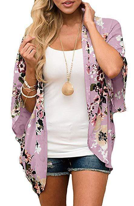 Bohemia Flower Print Summer Beach Women's Cardigan Loose Chiffon Coat - SunLify