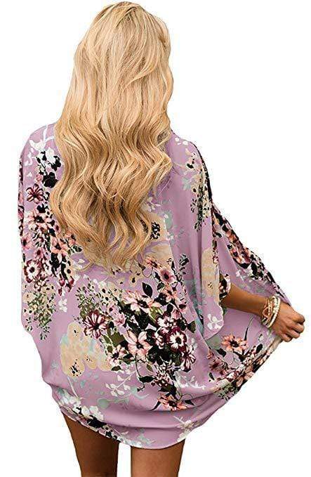 Bohemia Flower Print Summer Beach Women's Cardigan Loose Chiffon Coat - SunLify