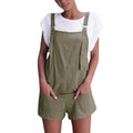 Jumpsuit for women Linen pockets Rompers Playsuit Shorts Pants - SunLify