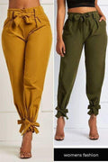 Casual Long Trousers Women Summer Pencil Pants Three Bow Band - SunLify