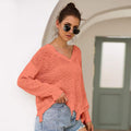 Irregular Crop Top Sweater Women Slim Pullovers V Neck Jumper Sweater - SunLify