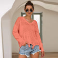 Irregular Crop Top Sweater Women Slim Pullovers V Neck Jumper Sweater - SunLify