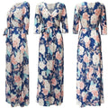 Women Summer Floral Print Maxi Dress Boho Style Long Beach Dress - SunLify