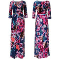 Women Summer Floral Print Maxi Dress Boho Style Long Beach Dress - SunLify