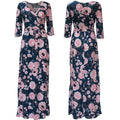 Women Summer Floral Print Maxi Dress Boho Style Long Beach Dress - SunLify