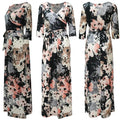 Women Summer Floral Print Maxi Dress Boho Style Long Beach Dress - SunLify