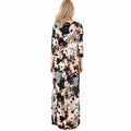 Women Summer Floral Print Maxi Dress Boho Style Long Beach Dress - SunLify